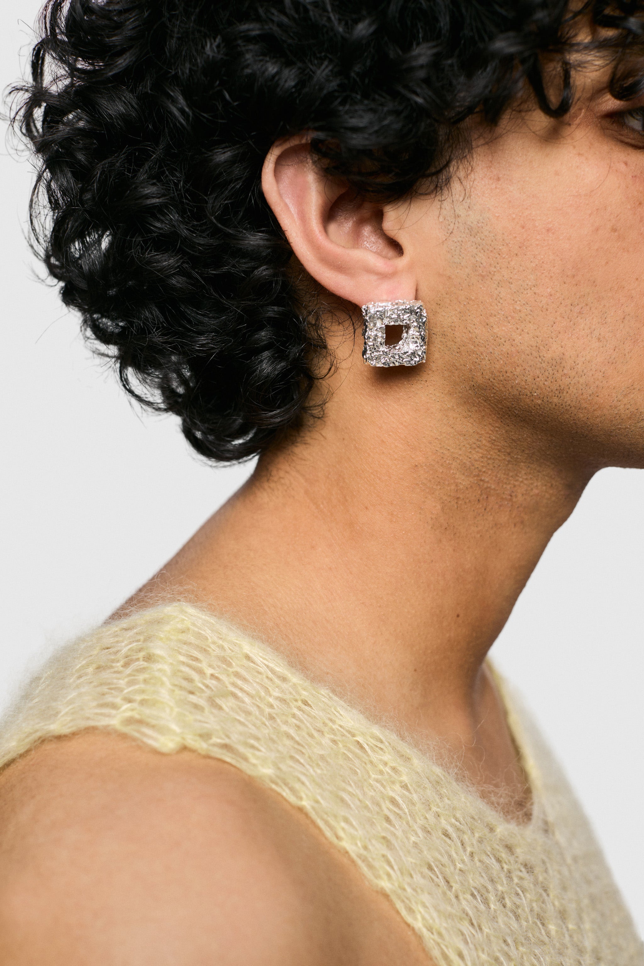 Rigid Square Earring (925 Silver)