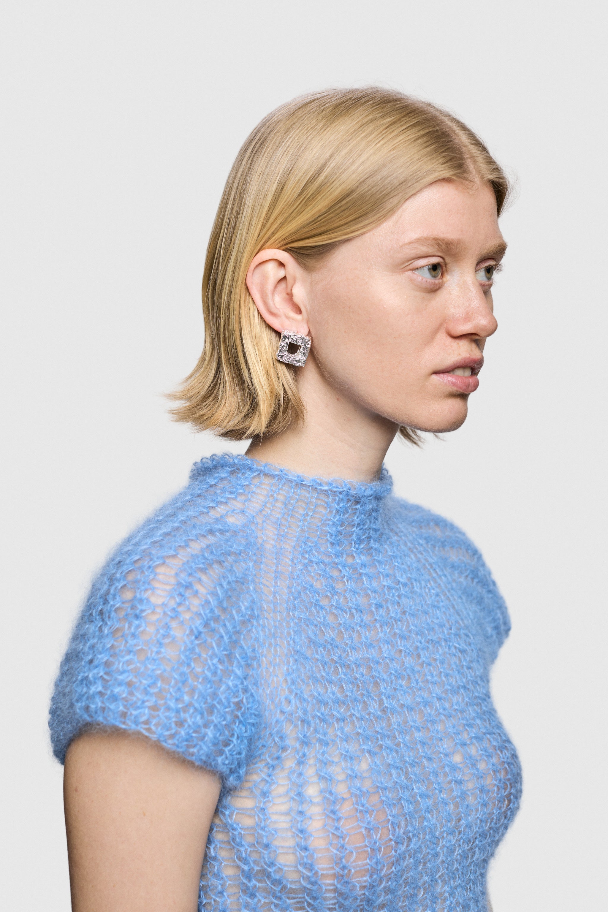 Rigid Square Earring (925 Silver)