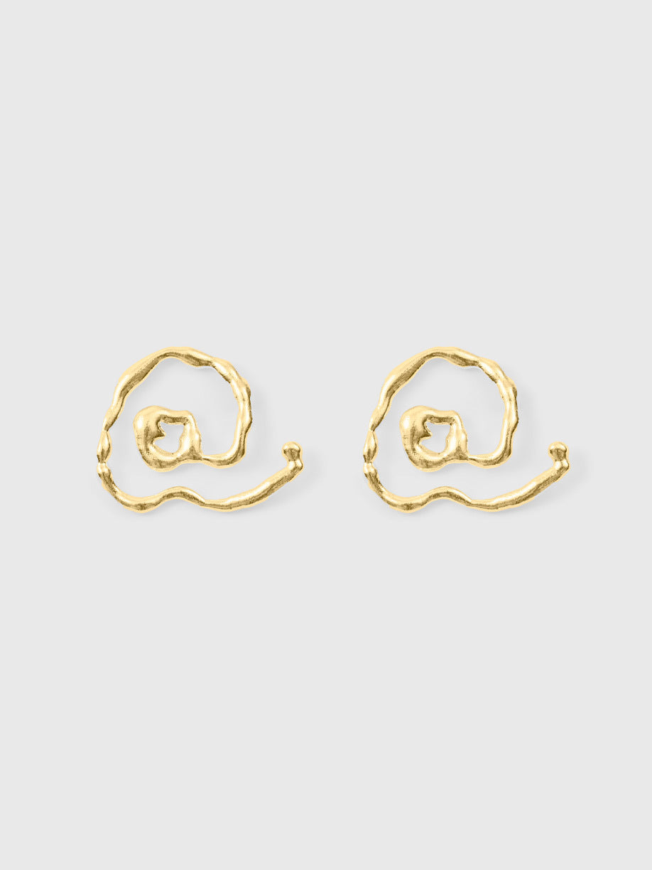 Type Att Earring Small (Gold Plated)
